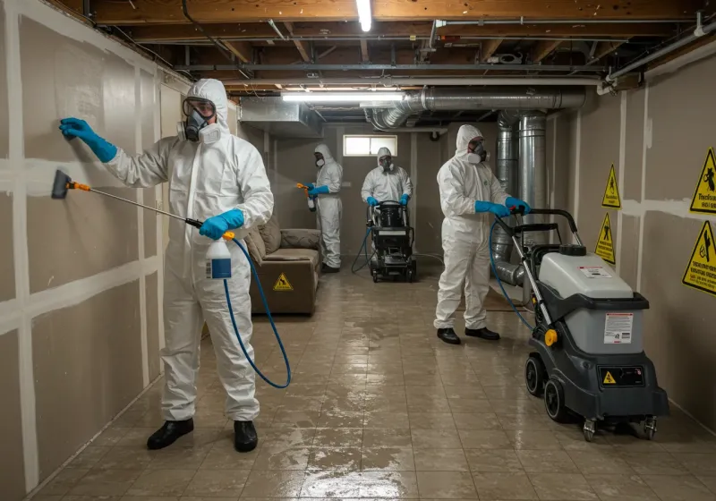 Basement Moisture Removal and Structural Drying process in Oceano, CA